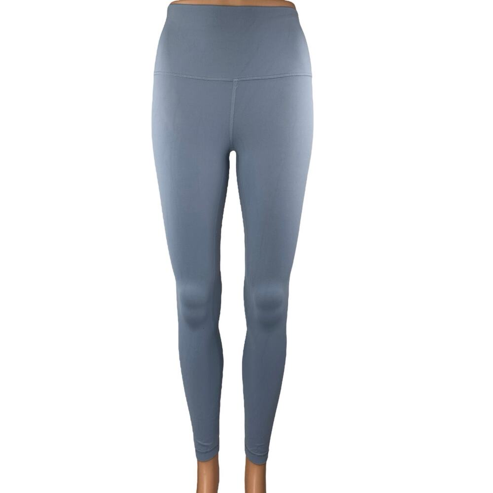 Lululemon Blue Gray Mid Rise Activewear Athletic Yoga Skinny Leggings Pants Sz 4